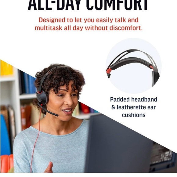 📞🧏🏼‍♀️POLY Headphones Call/Music/Micro Quickstart Blackwire 5200 NEW🧏🏽📞 - Picture 3 of 14